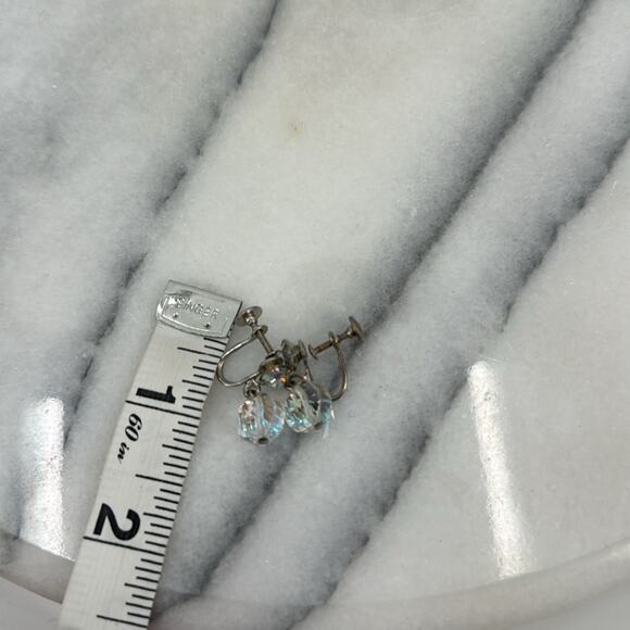 Vintage Aurora Borealis Crystal Beaded screw back Earrings - Picture 3 of 3